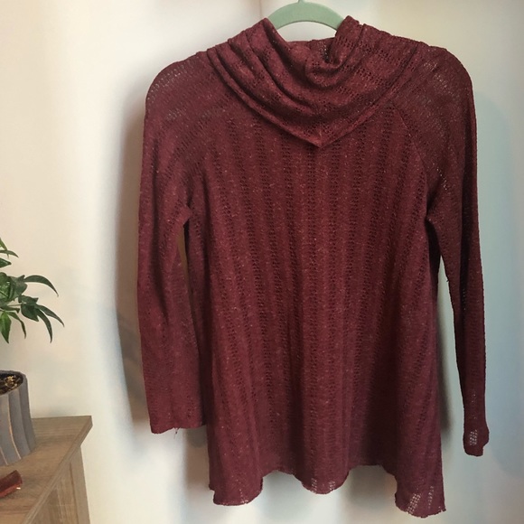 Maroon Lightweight Cowl Neck Shirt - Picture 2 of 2
